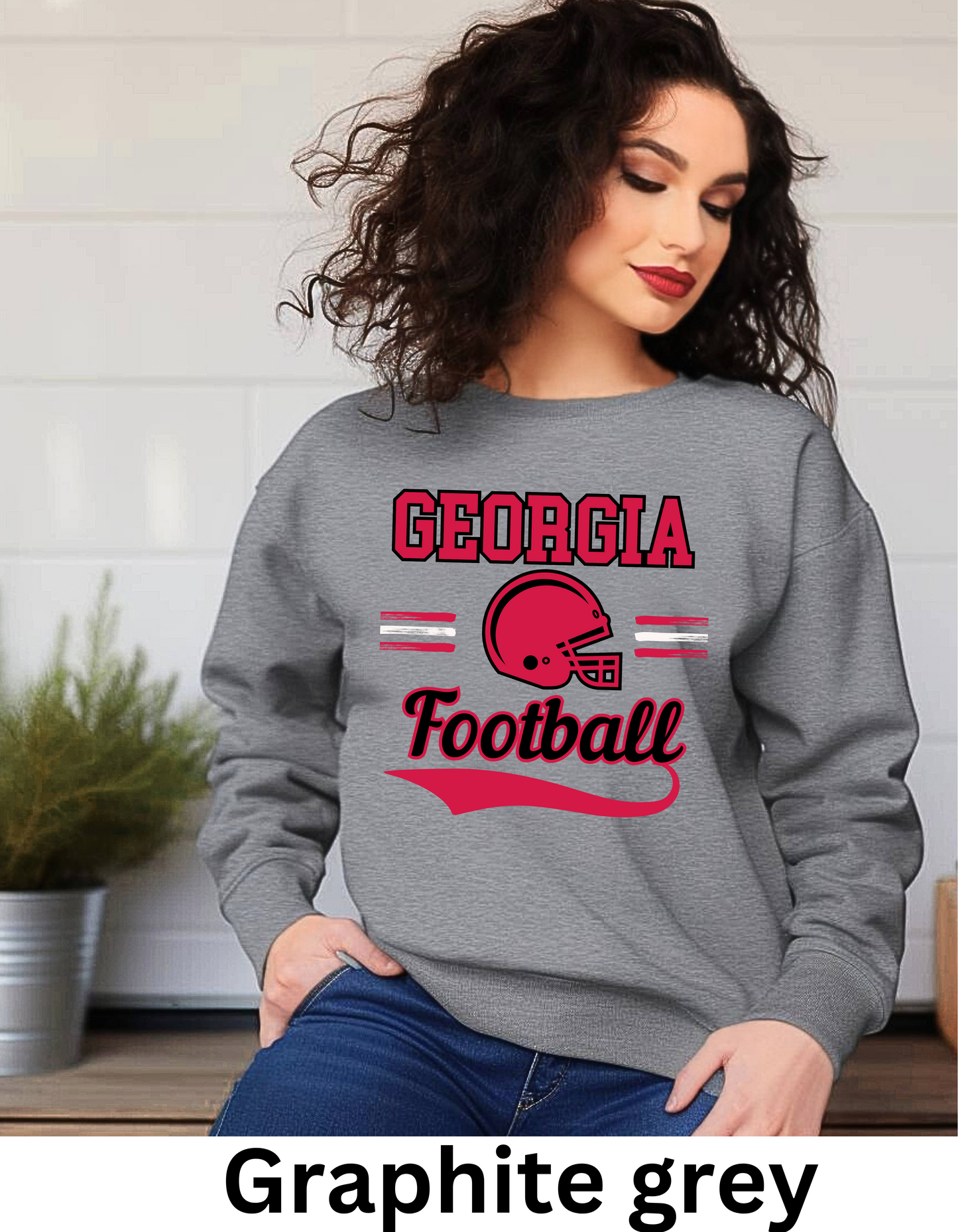 Georgia vintage style college football sweatshirt or tshirts and shiny football (Copy) (Copy) (Copy)