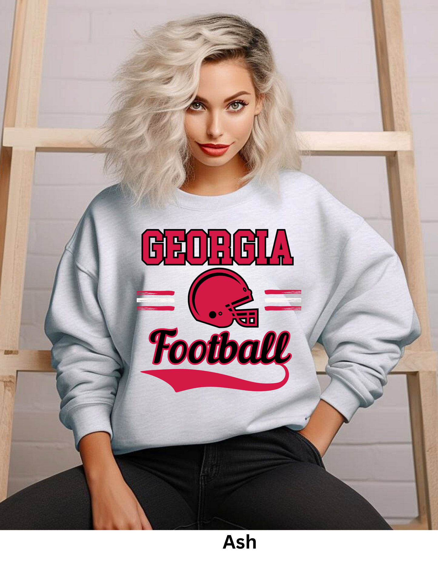 Georgia vintage style college football sweatshirt or tshirts and shiny football (Copy) (Copy) (Copy)