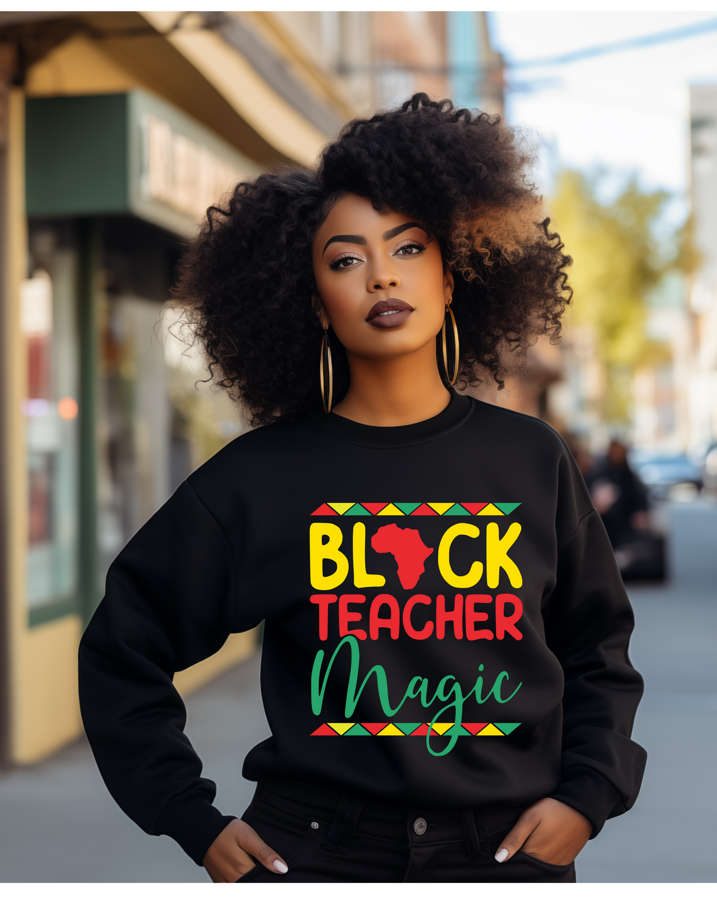 Black teacher magic black history month educator sweatshirt or Tshirt comfortable fit (Copy) (Copy)