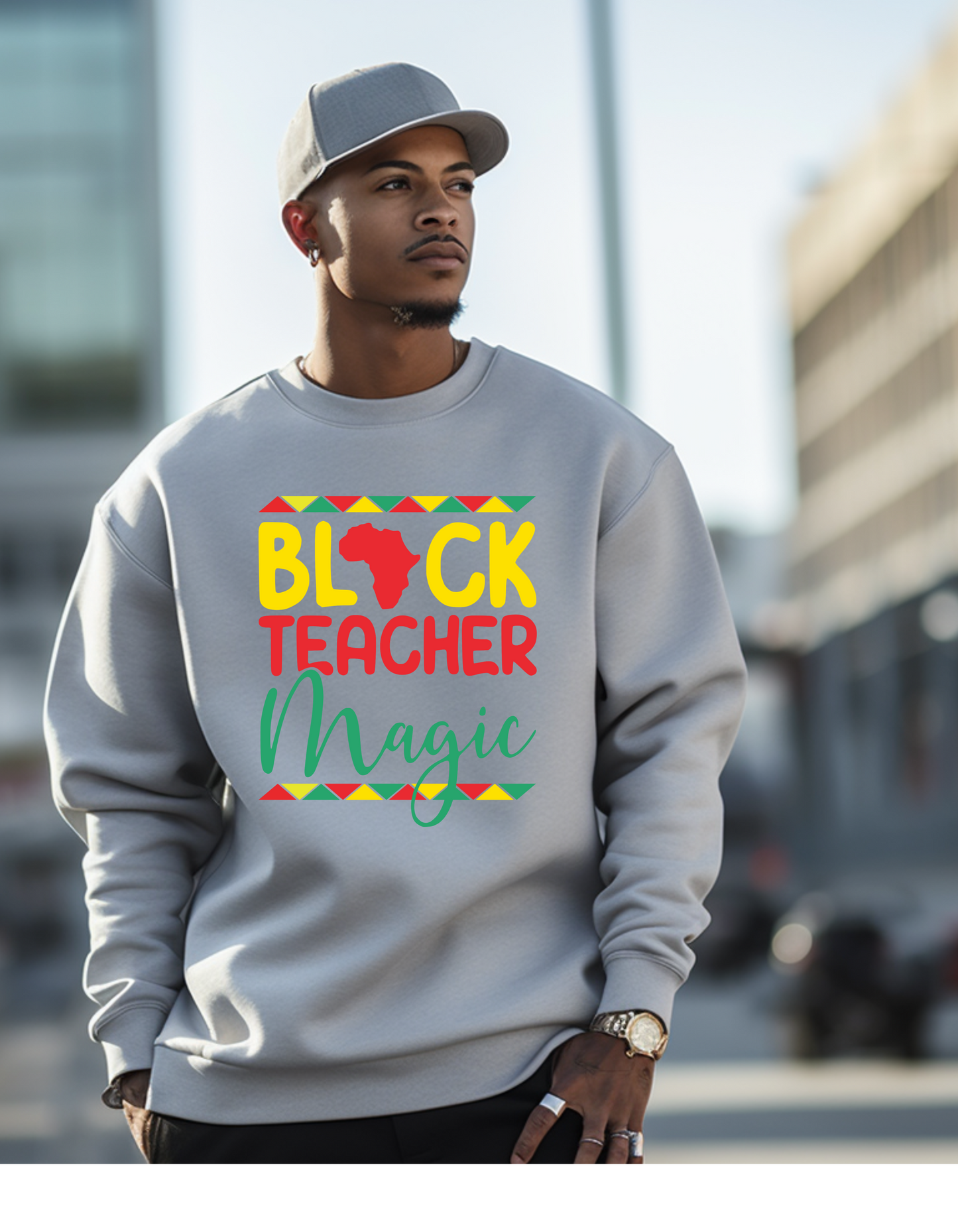 Black teacher magic black history month educator sweatshirt or Tshirt comfortable fit (Copy) (Copy)