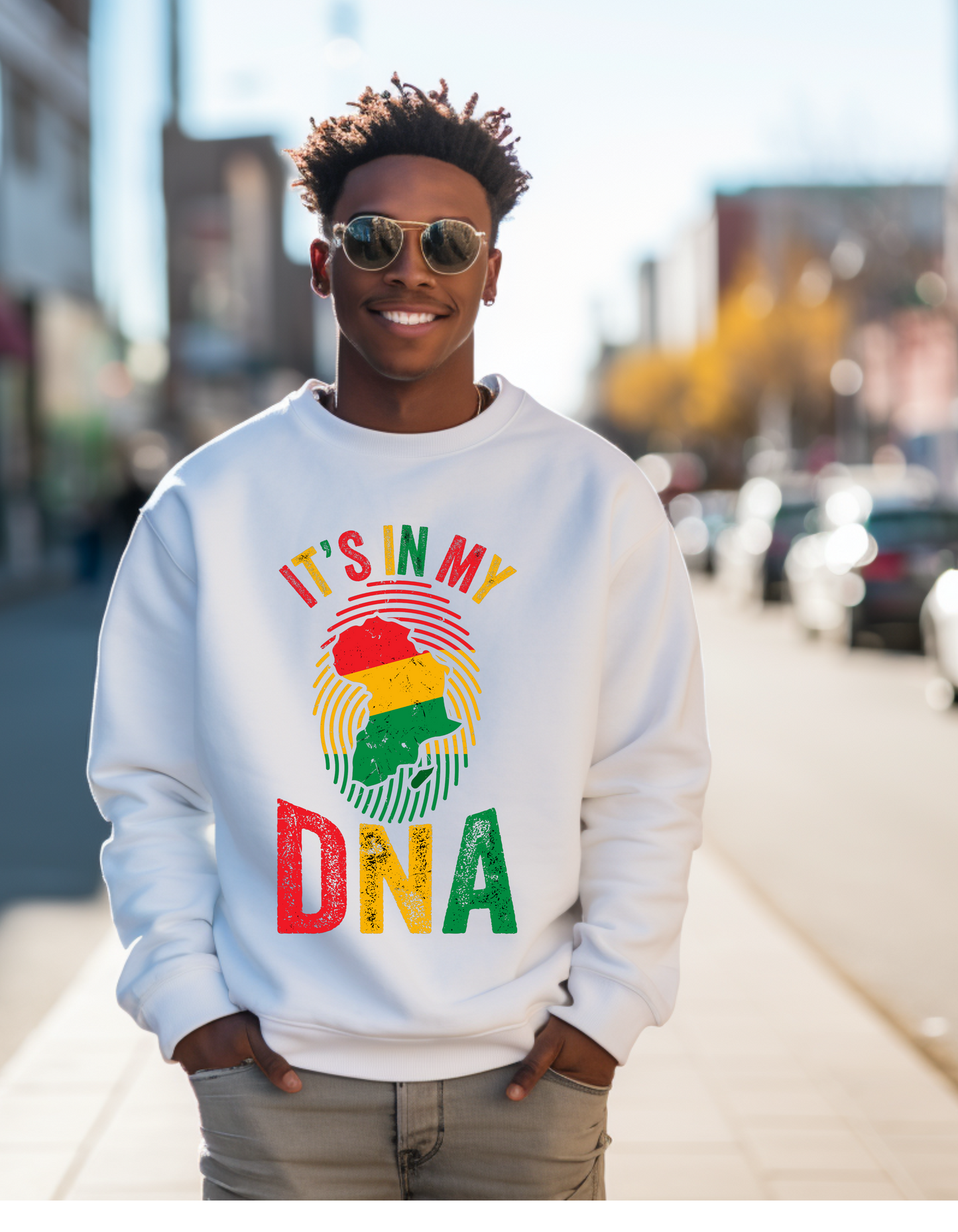 It’s in my DNA black history month with fingerprints and African map sweatshirt or Tshirt comfortable fit