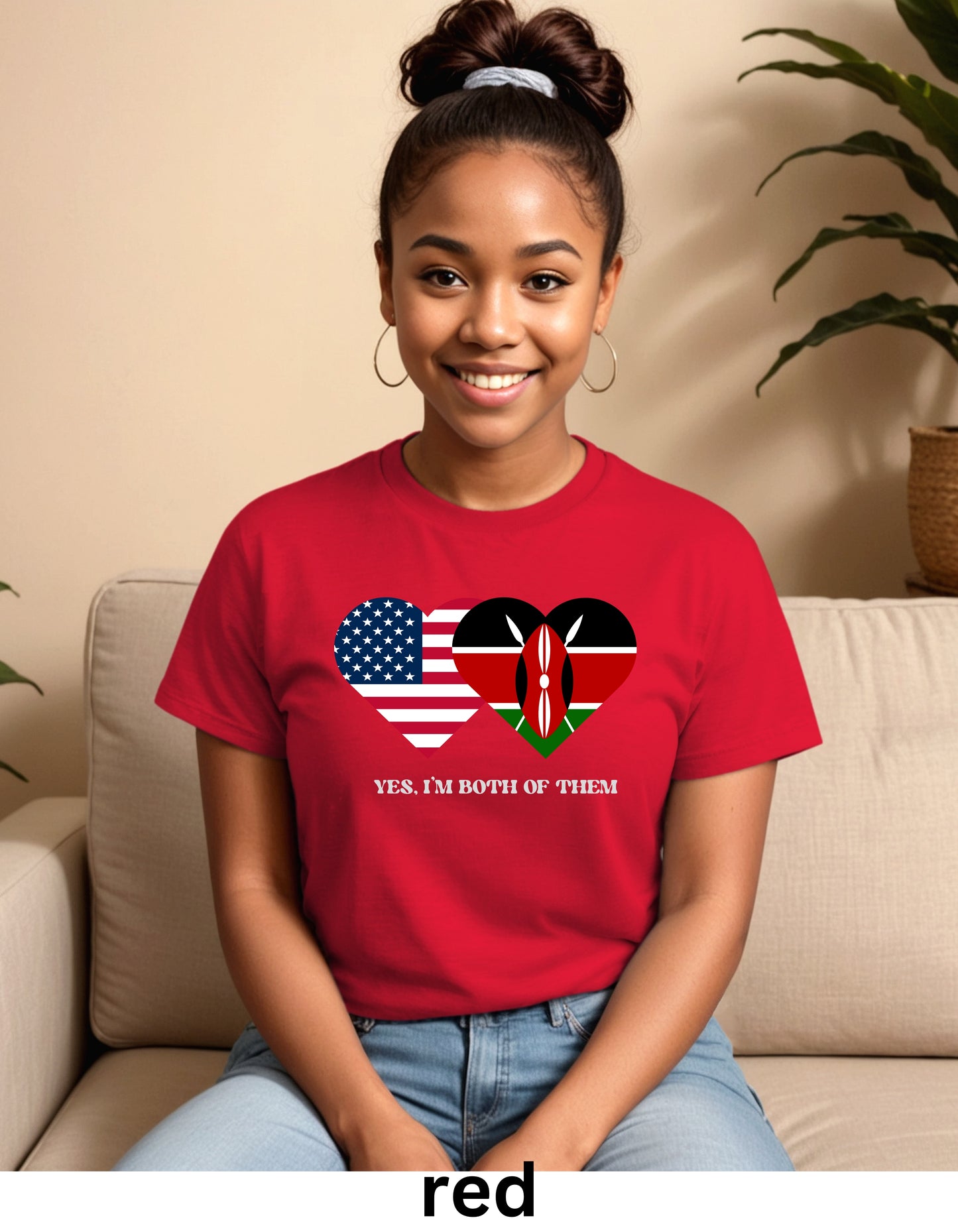 Yes I’m from both with 2 countries flags Kenya USA dual nationality patriotic sweatshirt or Tshirt (Copy) (Copy)