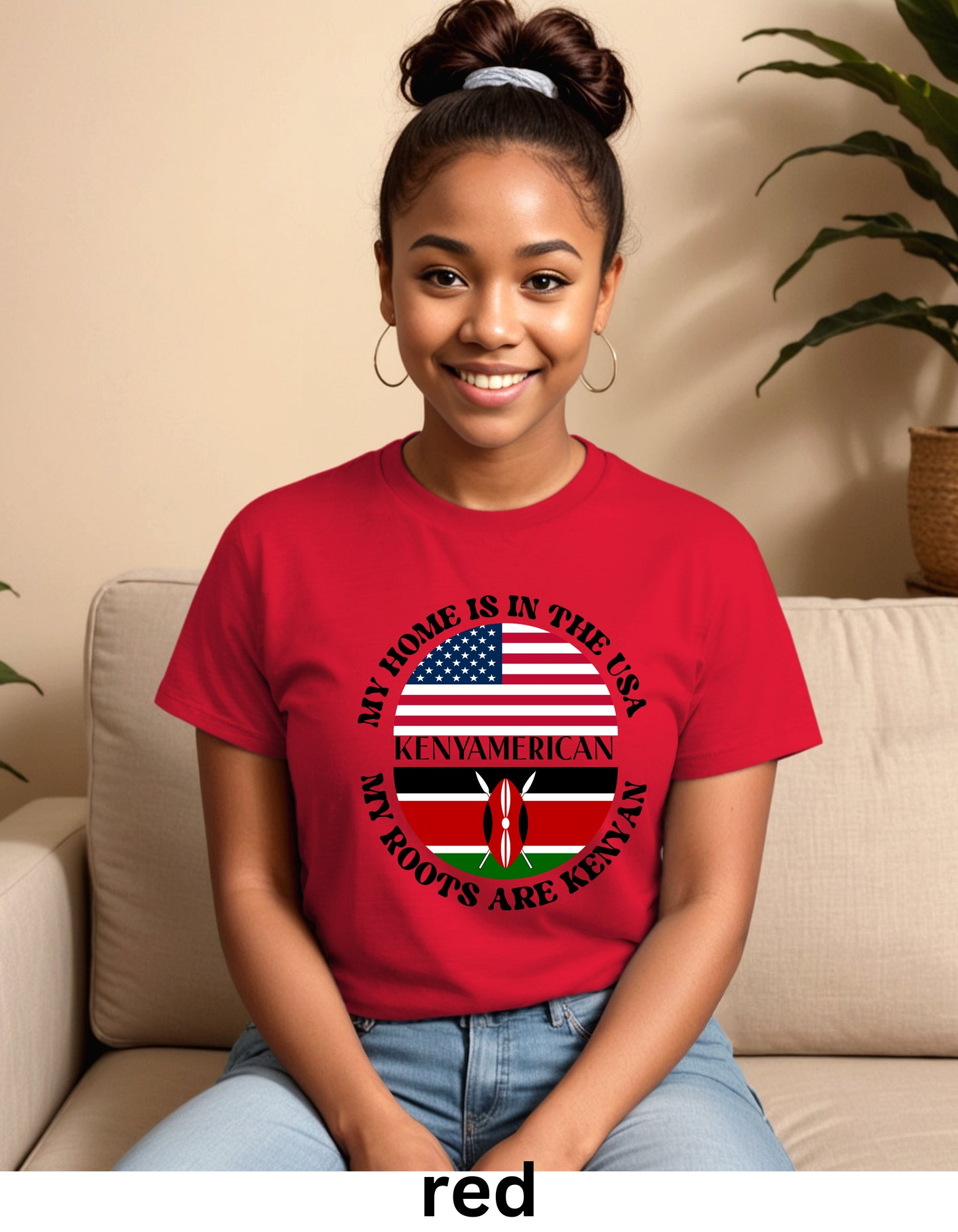 Home is USA My Roots Kenyan dual nationality patriotic sweatshirt or Tshirt (Copy)