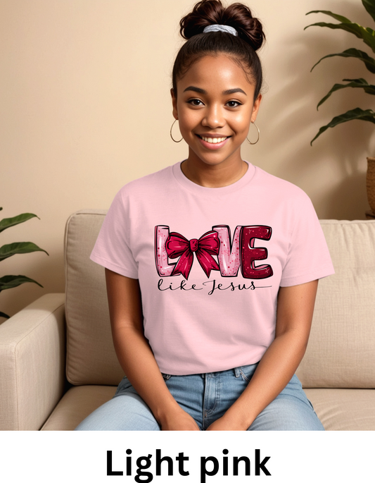 Love Like Jesus croquet with bow valentines sweatshirt or tshirt unisex comfortable fit (Copy)