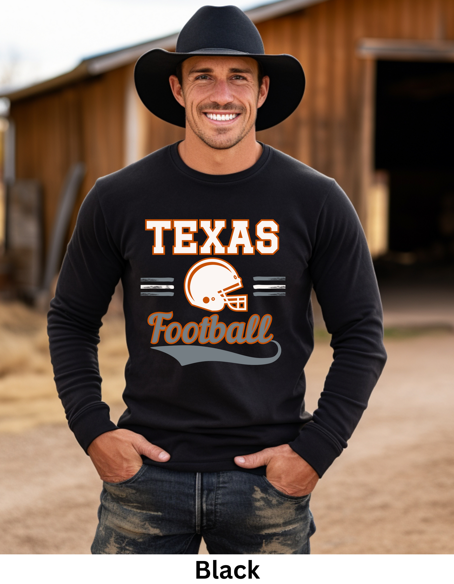 Texas college football sweatshirt or tshirts and shiny football (Copy)