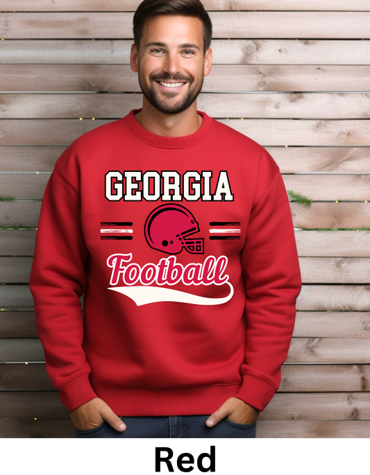 Georgia vintage style college football sweatshirt or tshirts and shiny football (Copy) (Copy) (Copy)