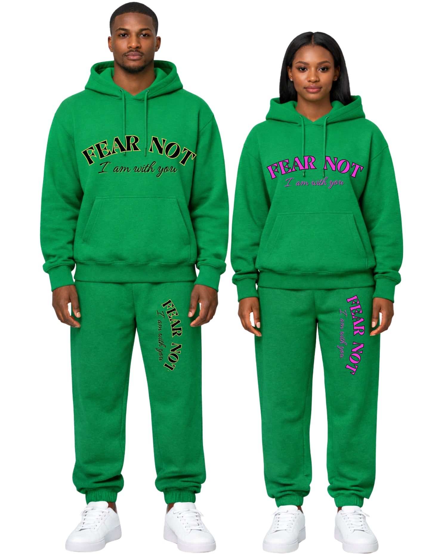 Inspirational  English Biblical verse Fear Not  I am with you fleece lined know comfortable sweatpant (Copy)