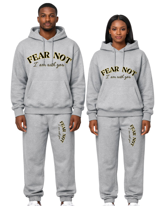 Inspirational  English Biblical verse Fear Not  I am with you fleece lined know comfortable sweatpant (Copy)