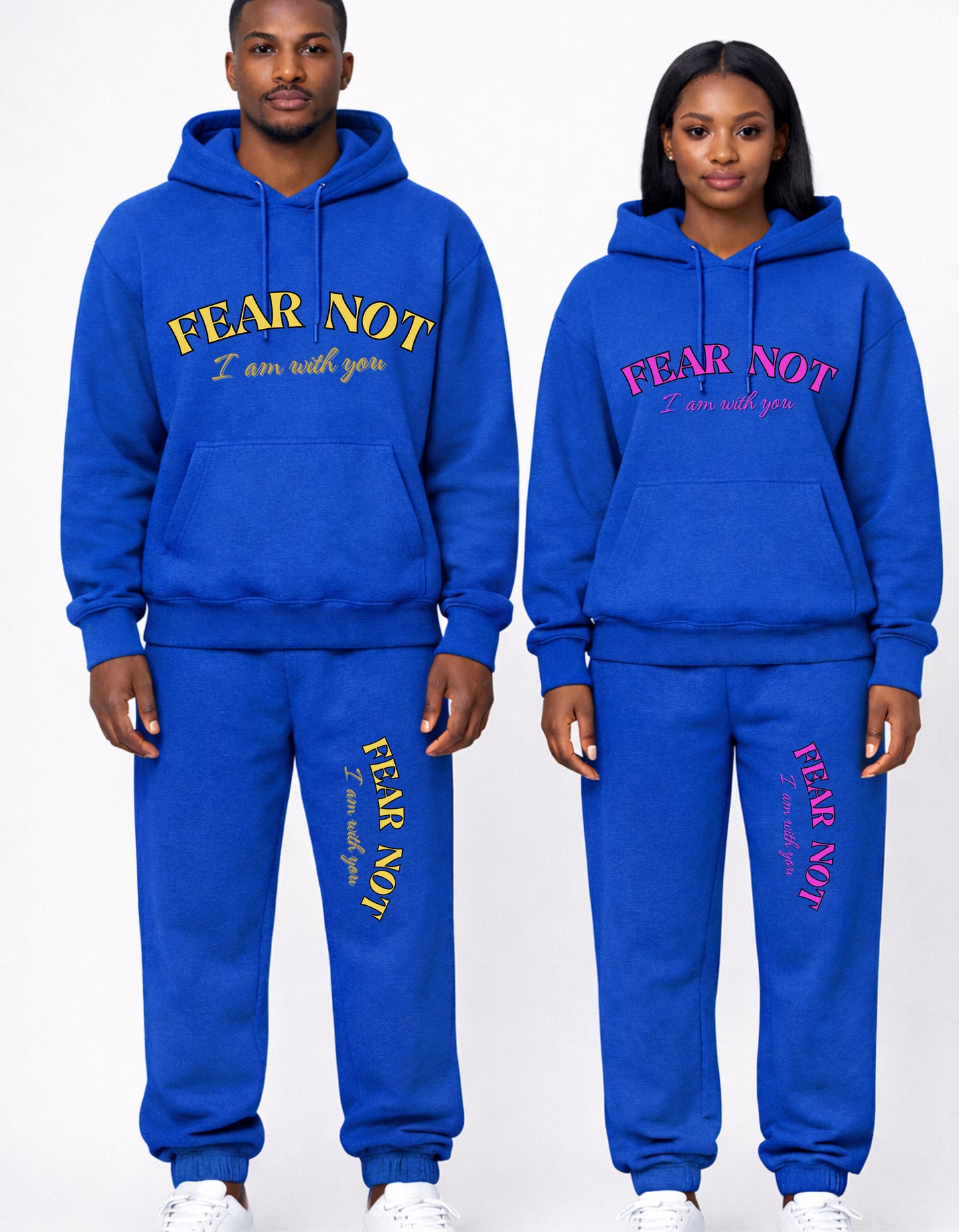 Inspirational  English Biblical verse Fear Not  I am with you fleece lined know comfortable sweatpant (Copy)
