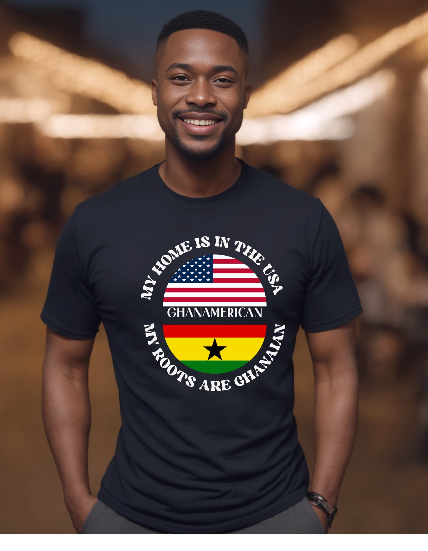Home is USA My Roots Ghanaian unisex dual nationality patriotic sweatshirt or Tshirt (Copy) (Copy)