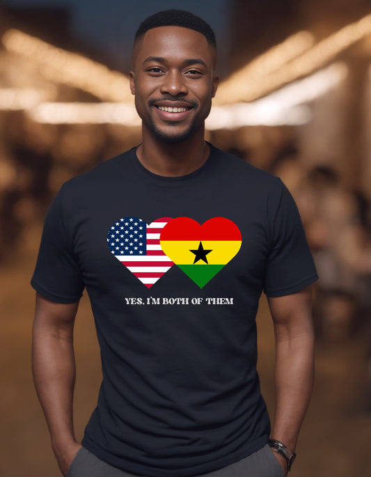 Yes I’m from both with 2 countries flags Ghana  USA dual nationality  patriotic sweatshirt or Tshirt unisex