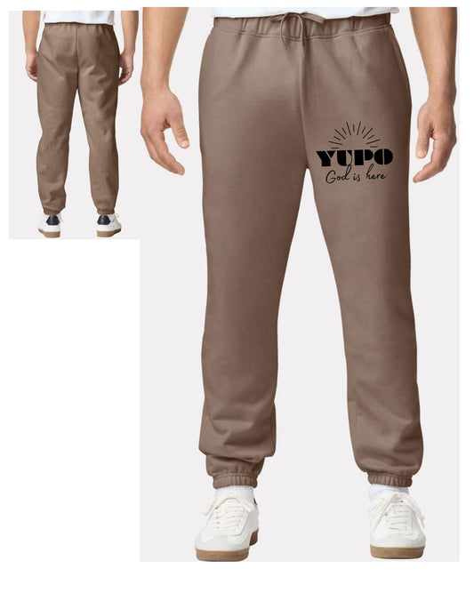Inspirational African English Swahili YUPO      God is here sweatpant comfortable fit