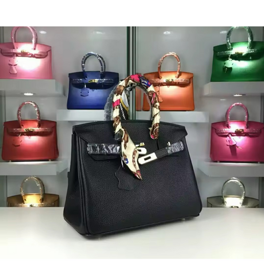 Classy trendy best quality genuine leather satchel bag with scarf and lock,