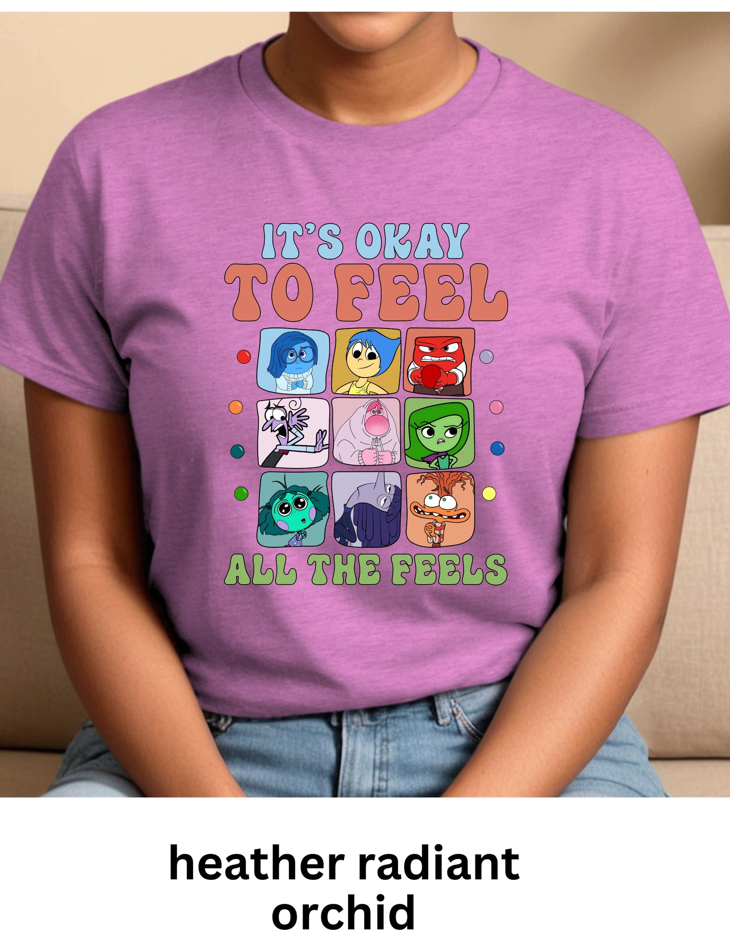 It’s ok to feel anxious ,joy,envy movie inspired feelings shirt comfortable fit