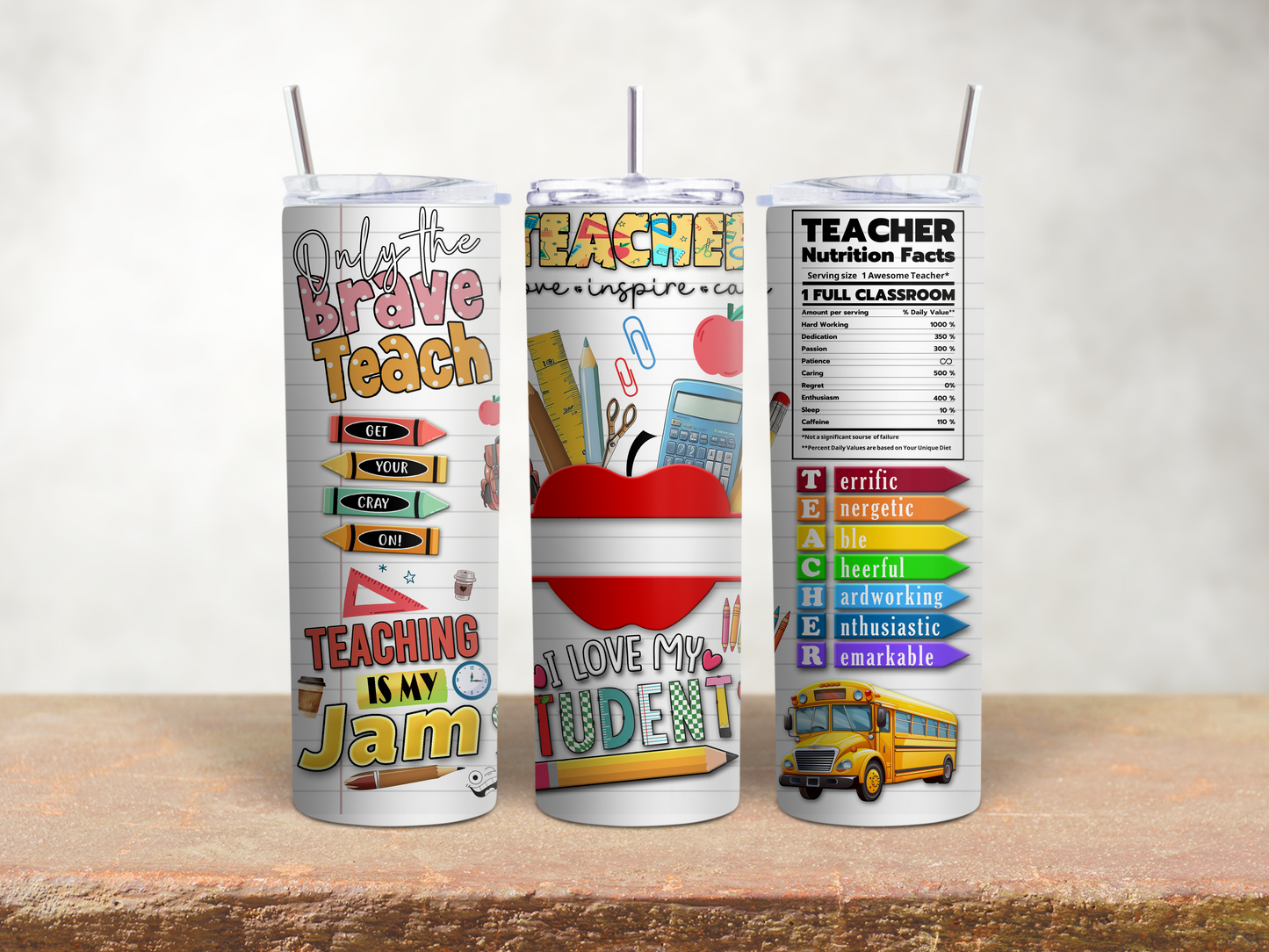 Customizable Teacher 20oz tumbler with fun graohicsperfect gift for everyone, new year gift, organization planner with tabs